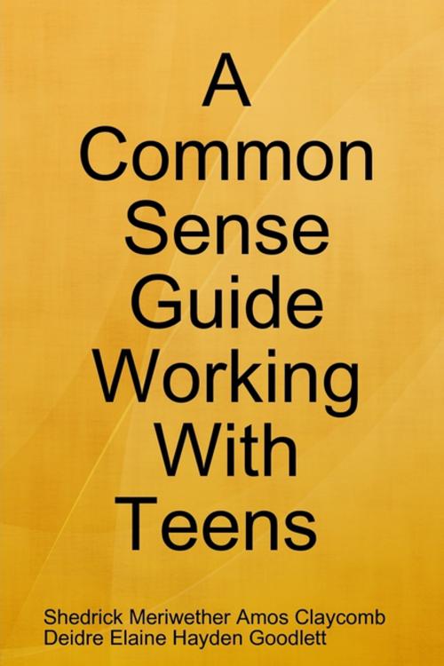 Cover of the book A Common Sense Guide "Working With Teens" by Deidre Goodlet, Shedrick Claycomb, Lulu.com