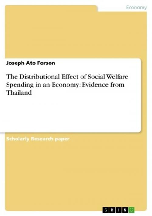 Cover of the book The Distributional Effect of Social Welfare Spending in an Economy: Evidence from Thailand by Joseph Ato Forson, GRIN Verlag