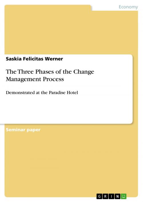 Cover of the book The Three Phases of the Change Management Process by Saskia Felicitas Werner, GRIN Verlag