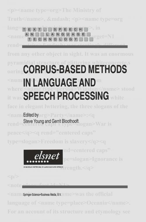 Cover of the book Corpus-Based Methods in Language and Speech Processing by , Springer Netherlands