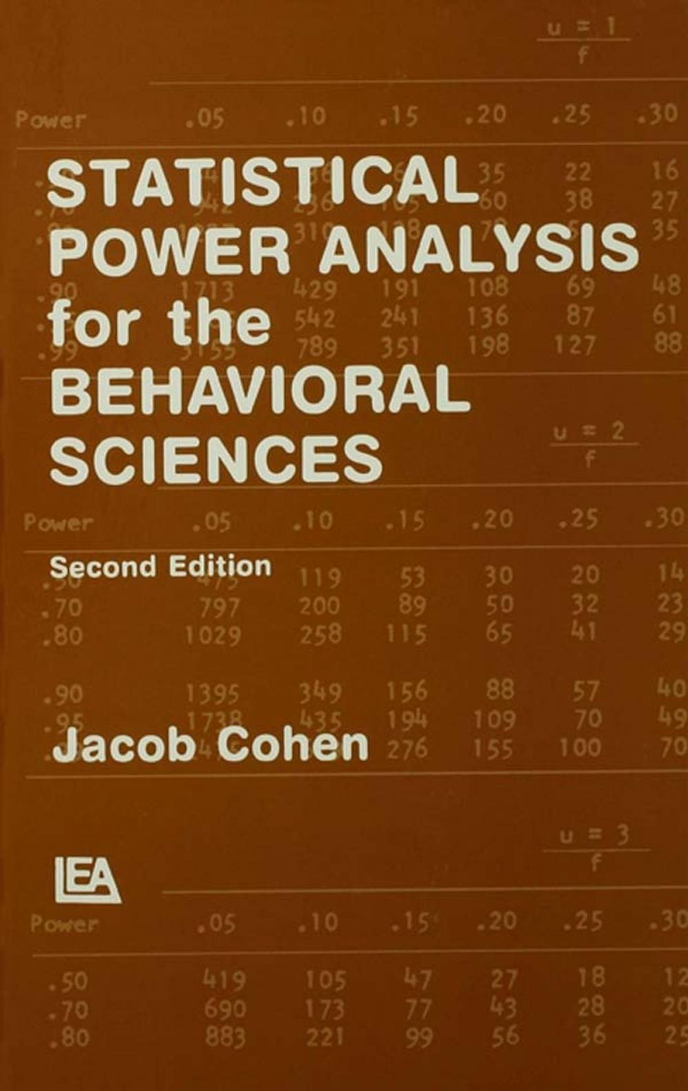 Big bigCover of Statistical Power Analysis for the Behavioral Sciences