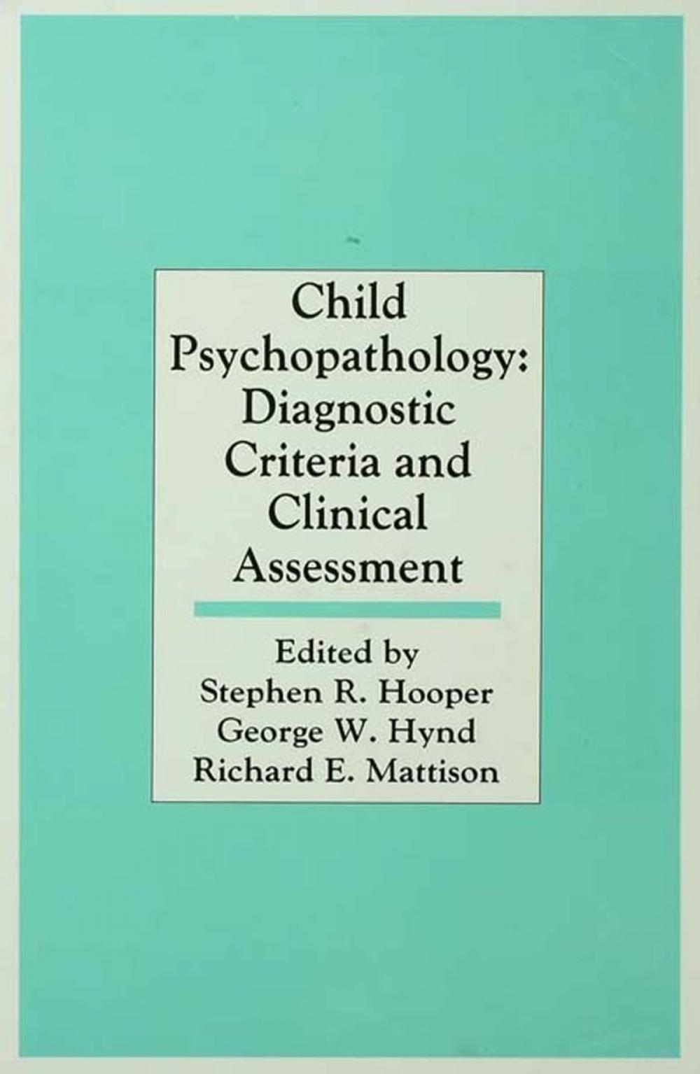 Big bigCover of Child Psychopathology