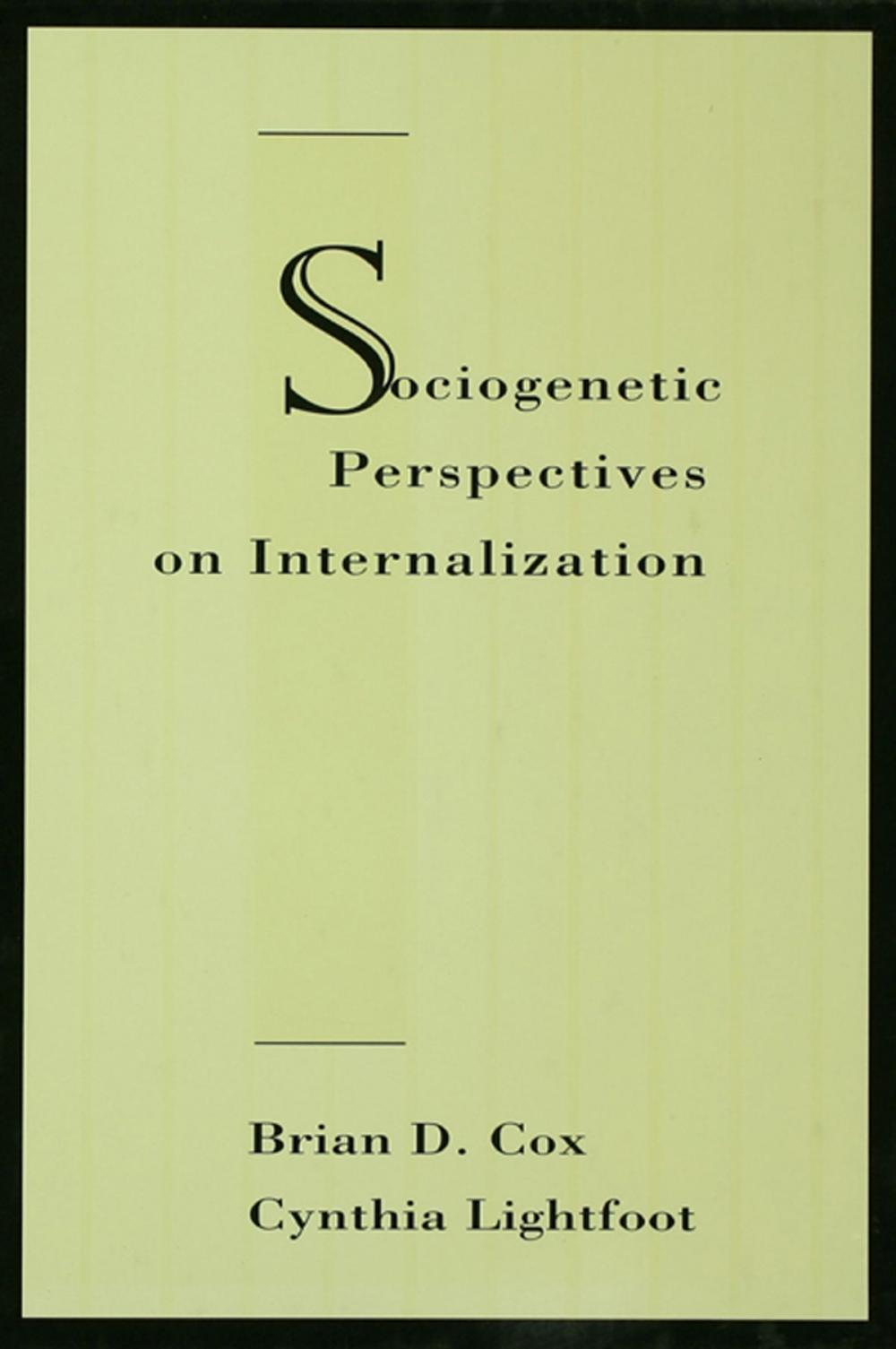 Big bigCover of Sociogenetic Perspectives on Internalization