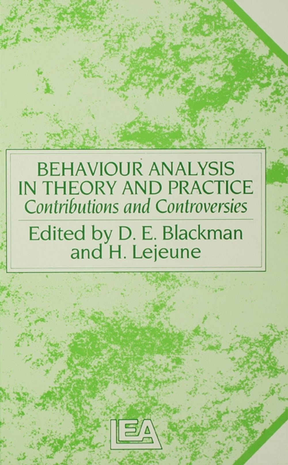 Big bigCover of Behaviour Analysis in Theory and Practice