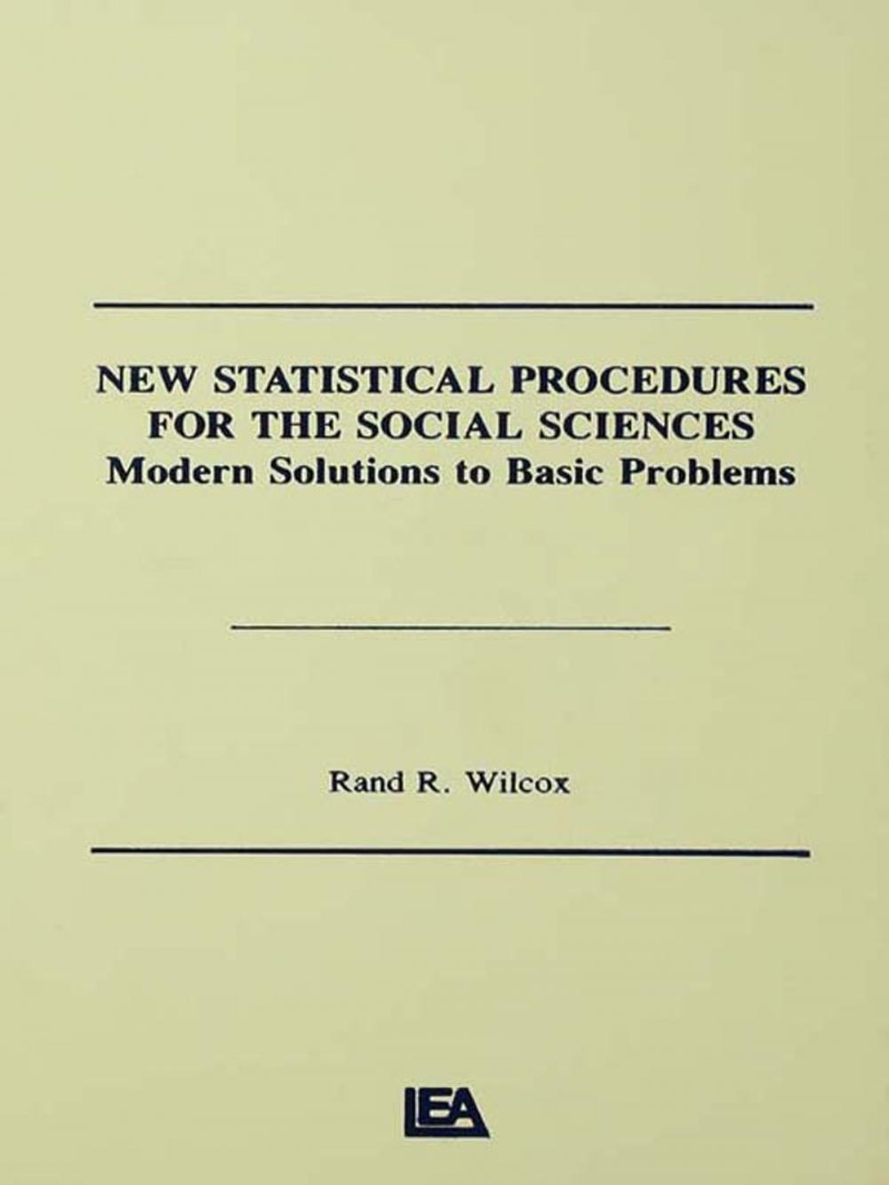 Big bigCover of New Statistical Procedures for the Social Sciences