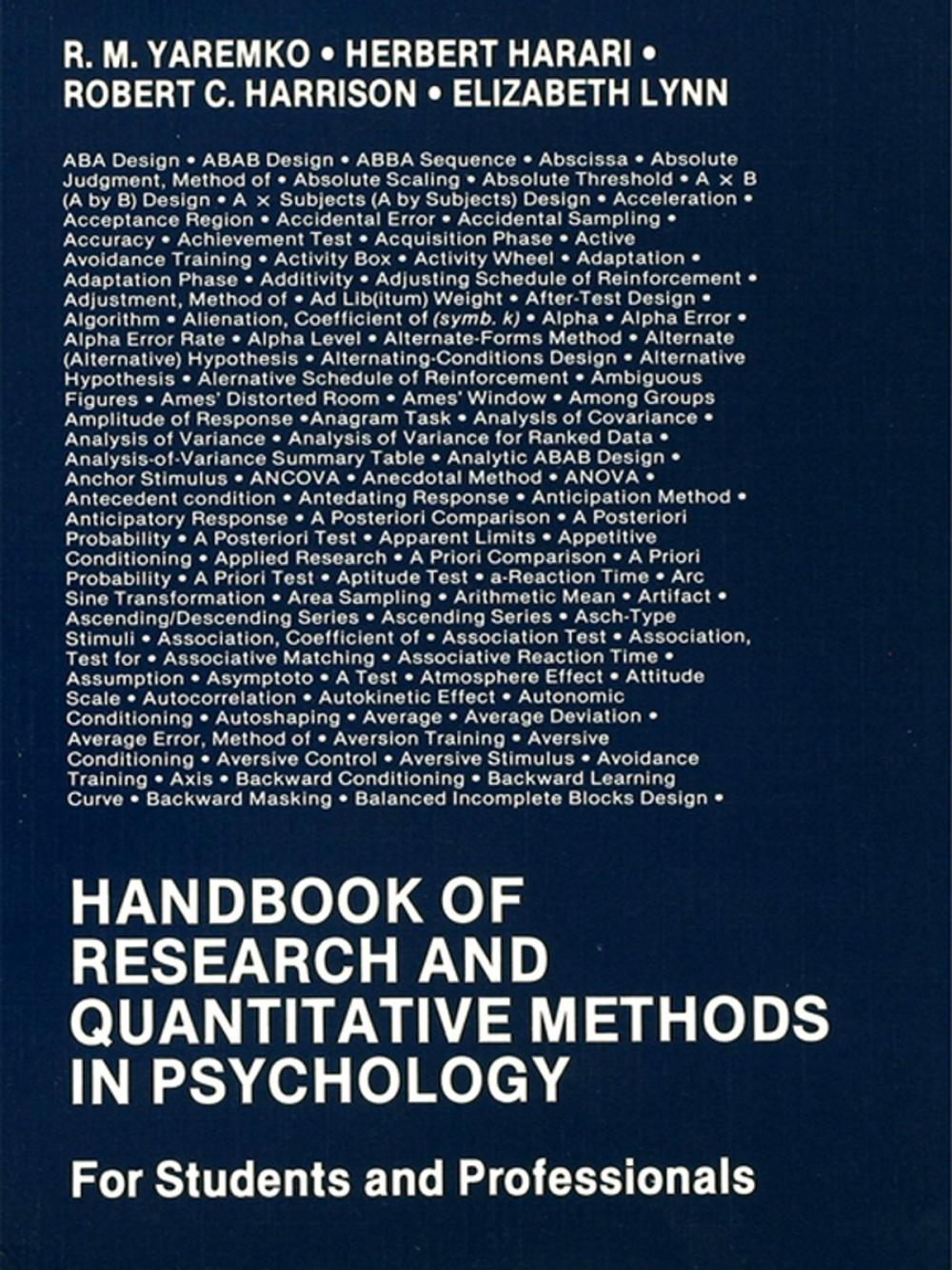 Big bigCover of Handbook of Research and Quantitative Methods in Psychology