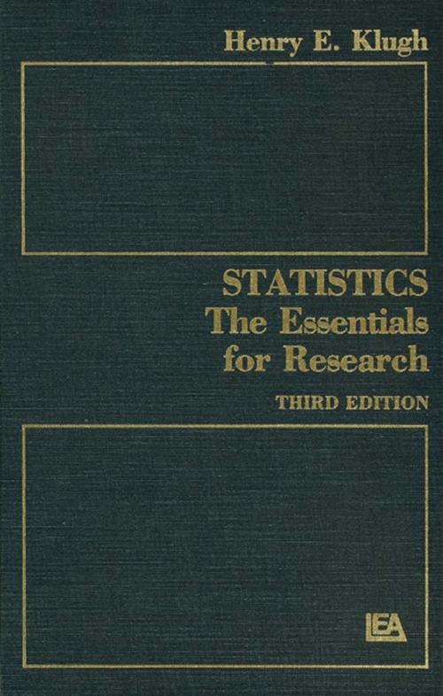 Cover of the book Statistics by Henry E. Klugh, Taylor and Francis