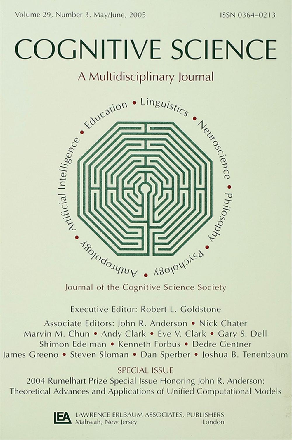 Big bigCover of 2004 Rumelhart Prize Special Issue Honoring John R. Anderson