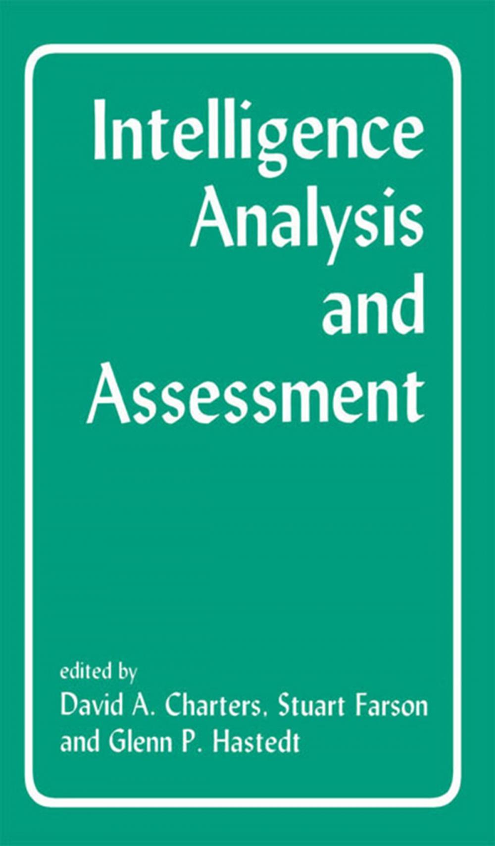 Big bigCover of Intelligence Analysis and Assessment