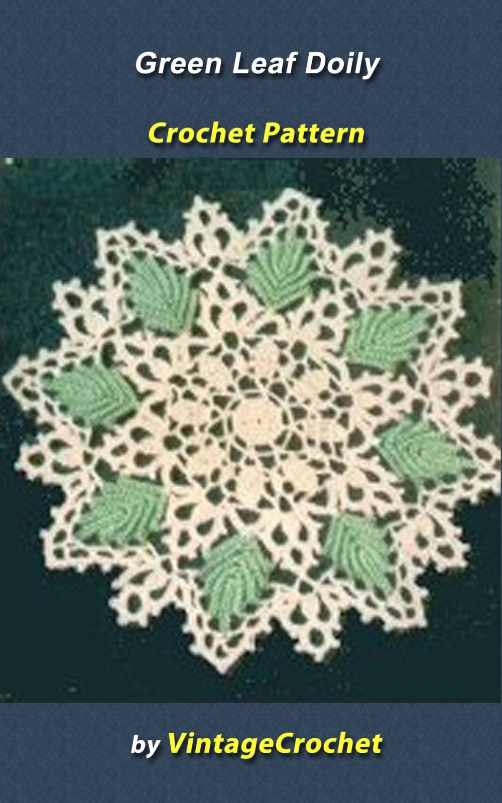 Big bigCover of Green Leaf Doily Vintage Crochet Pattern
