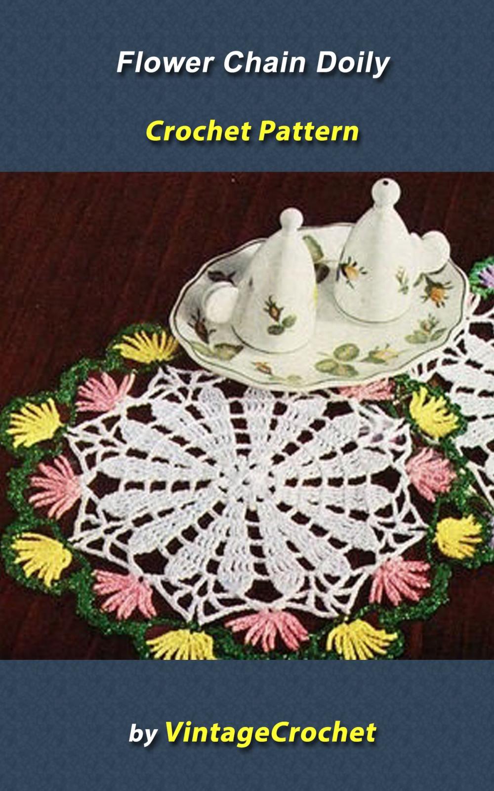Big bigCover of Flower Chain Doily Vintage Crochet Pattern