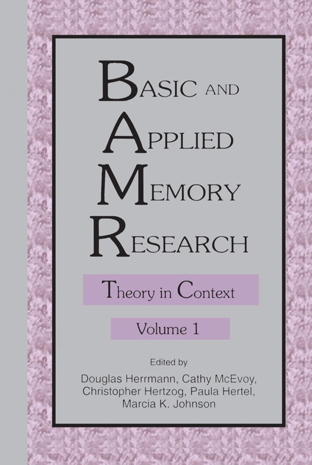 Big bigCover of Basic and Applied Memory Research