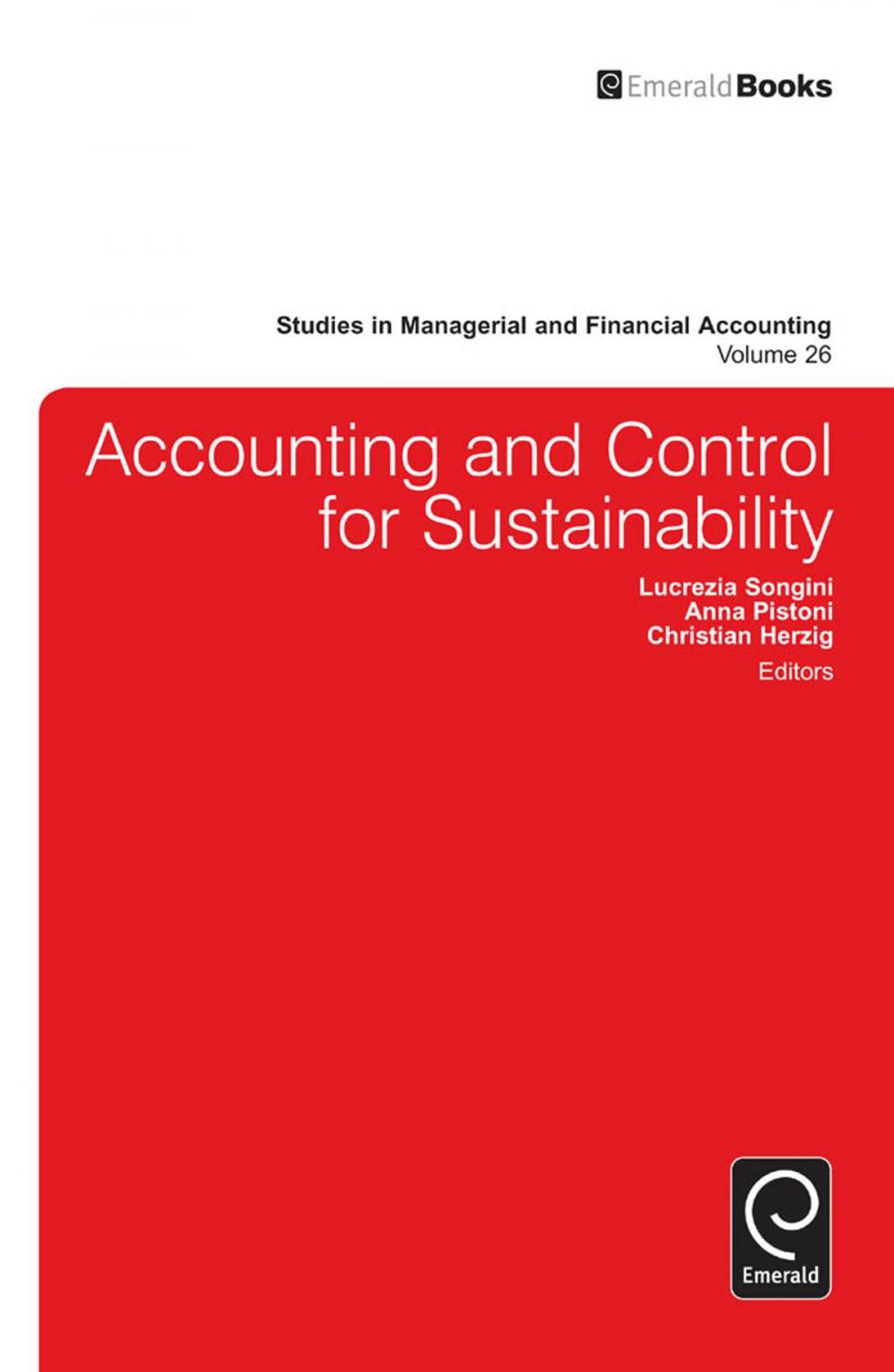 Big bigCover of Accounting and Control for Sustainability