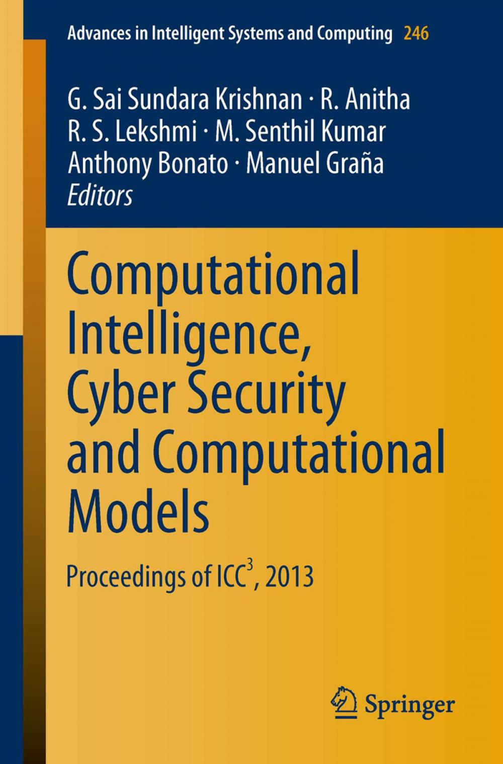 Big bigCover of Computational Intelligence, Cyber Security and Computational Models