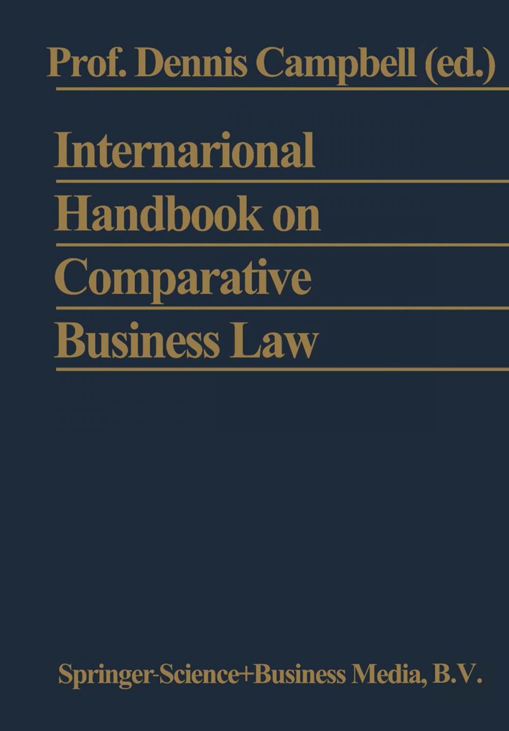 Big bigCover of International Handbook on Comparative Business Law