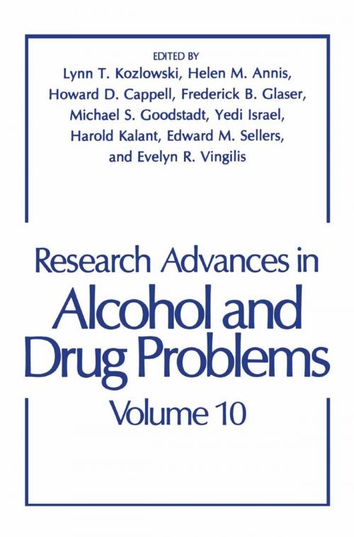 Cover of the book Research Advances in Alcohol and Drug Problems by , Springer US