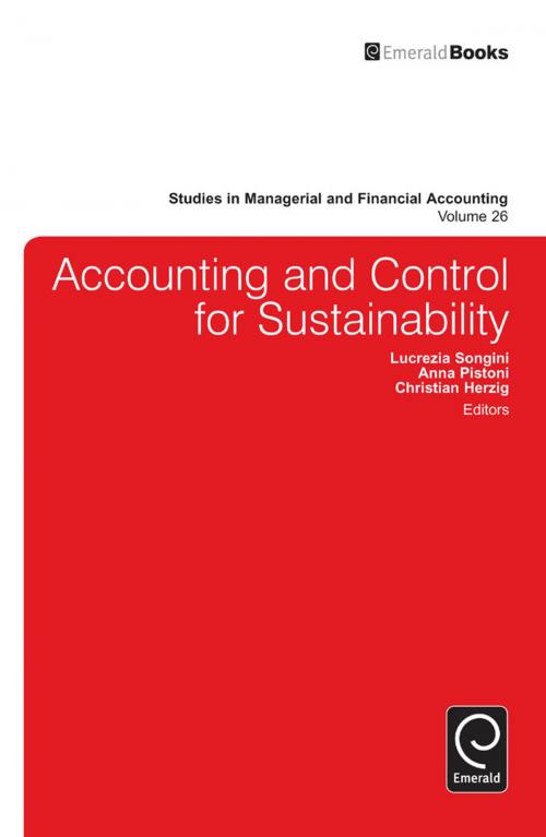 Cover of the book Accounting and Control for Sustainability by , Emerald Group Publishing Limited