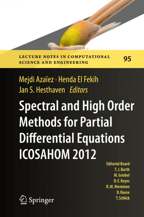 Cover of the book Spectral and High Order Methods for Partial Differential Equations - ICOSAHOM 2012 by , Springer International Publishing