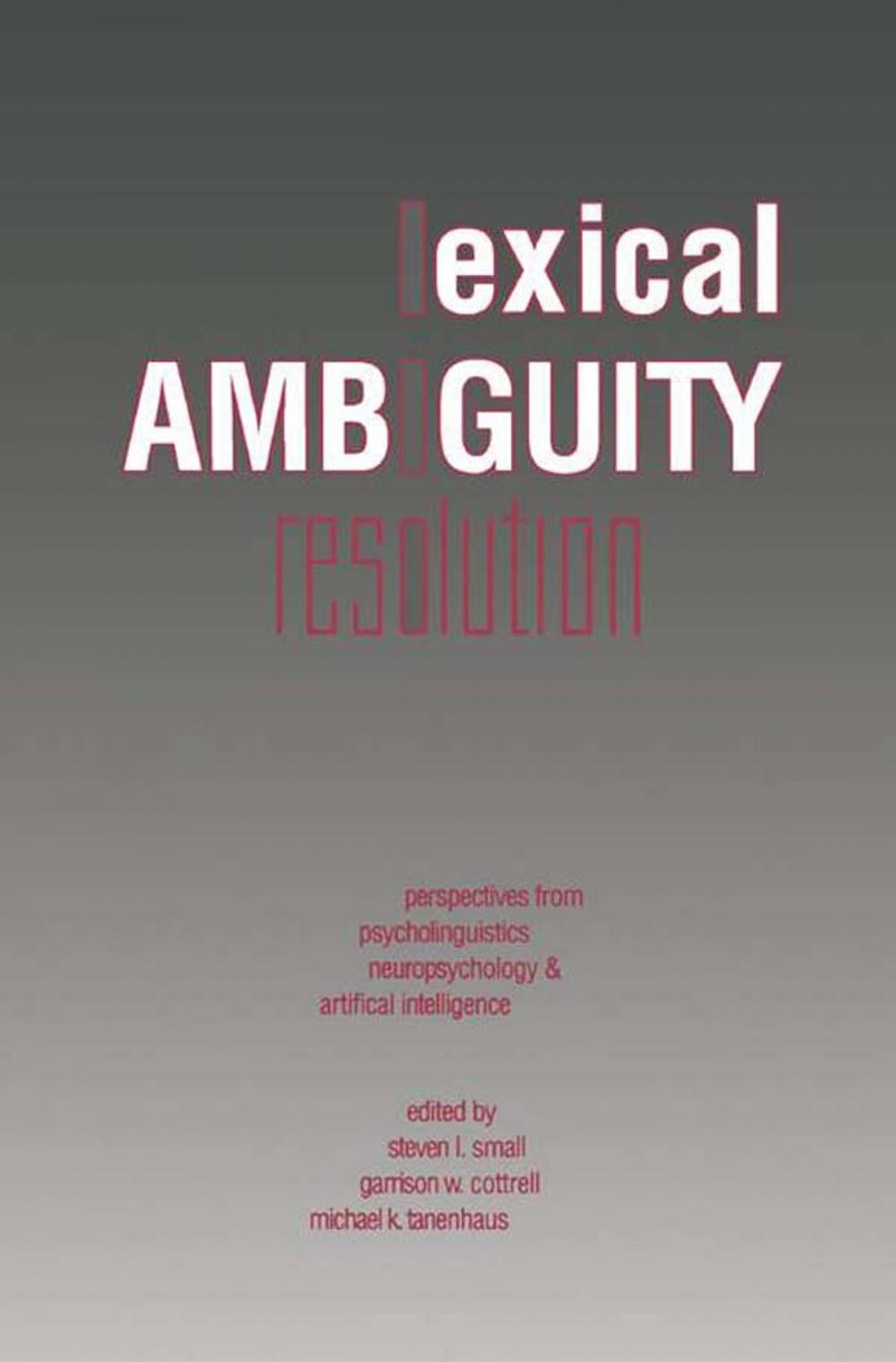 Big bigCover of Lexical Ambiguity Resolution