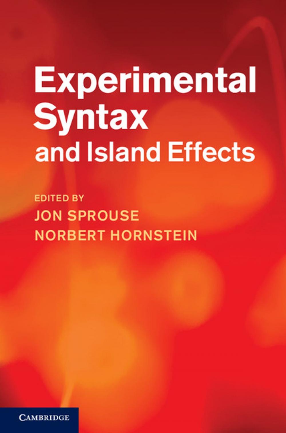 Big bigCover of Experimental Syntax and Island Effects