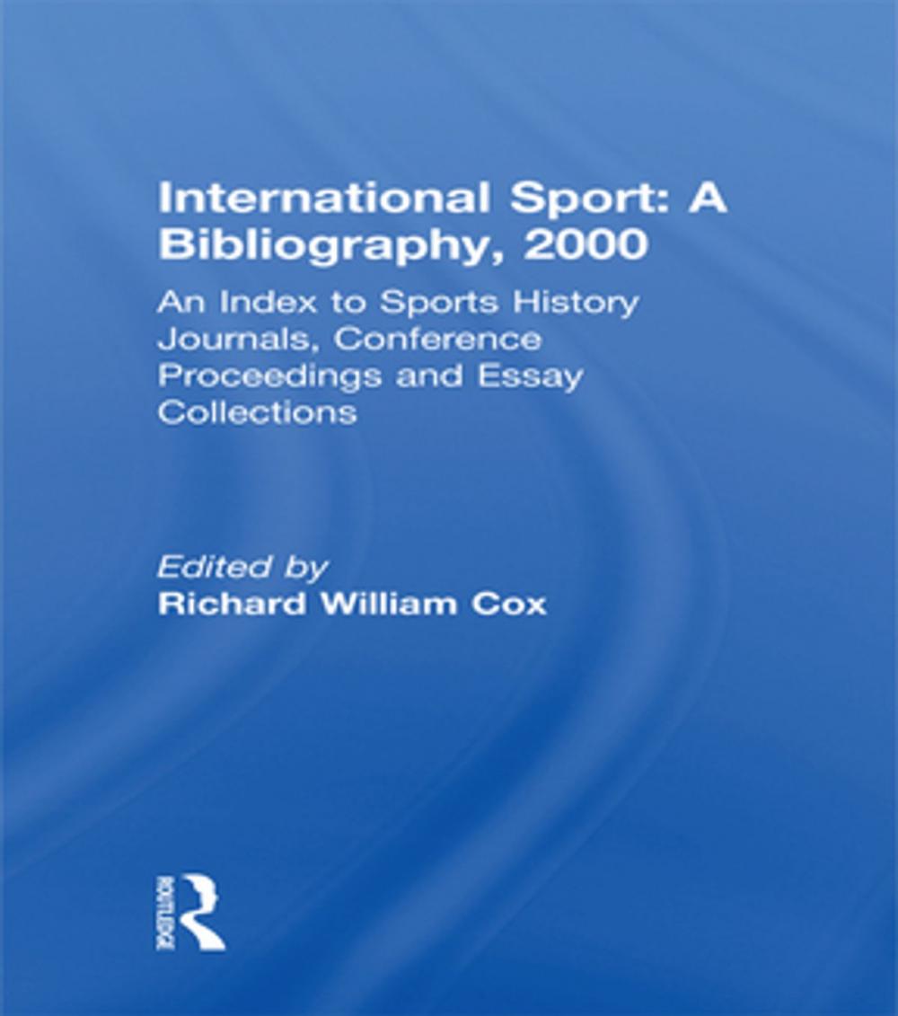 Big bigCover of International Sport: A Bibliography, 2000