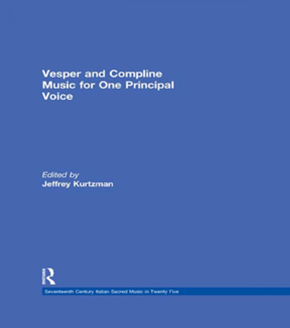 Big bigCover of Vesper and Compline Music for One Principal Voice