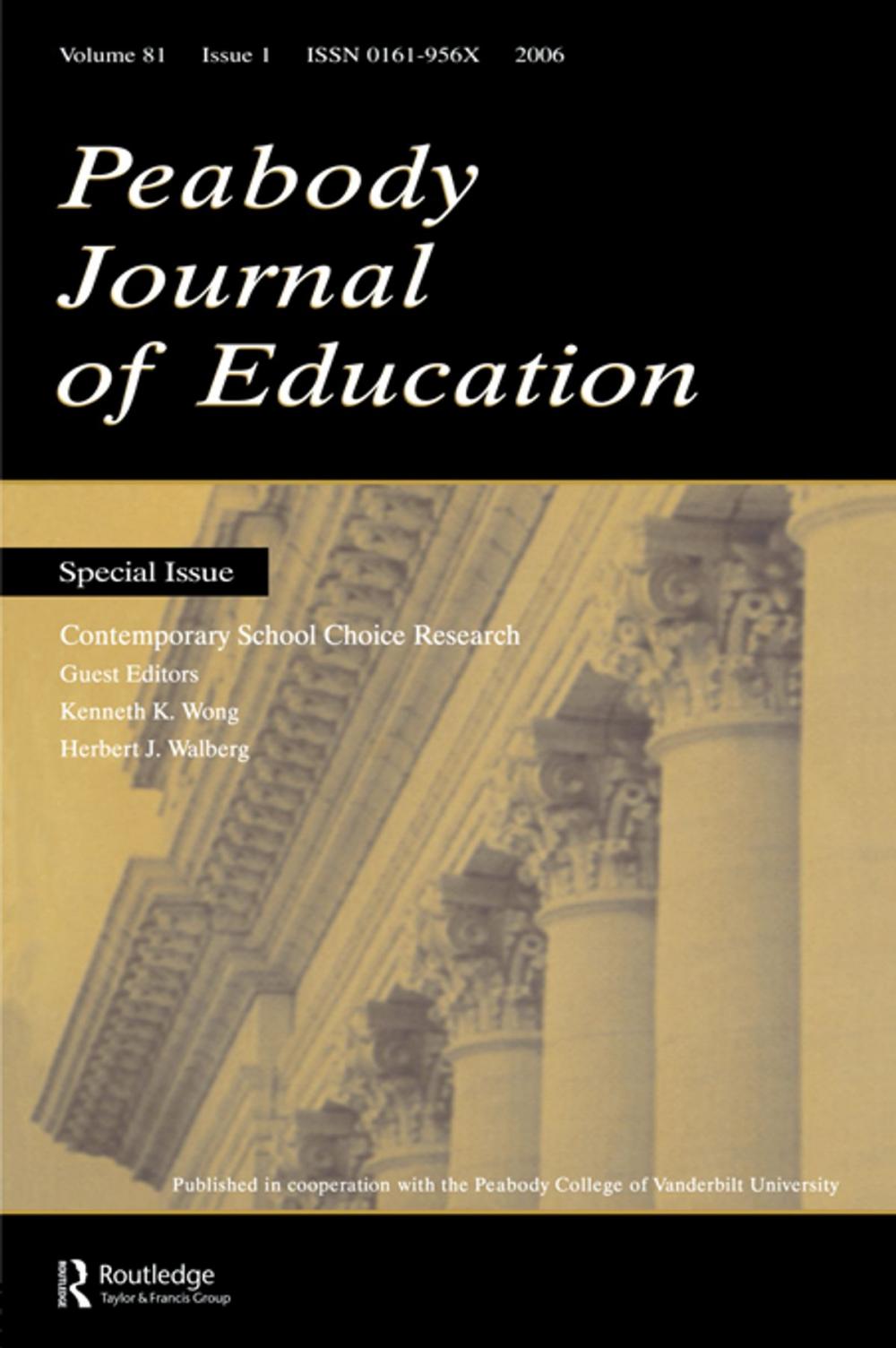 Big bigCover of Contemporary School Choice Research Pje V81#1