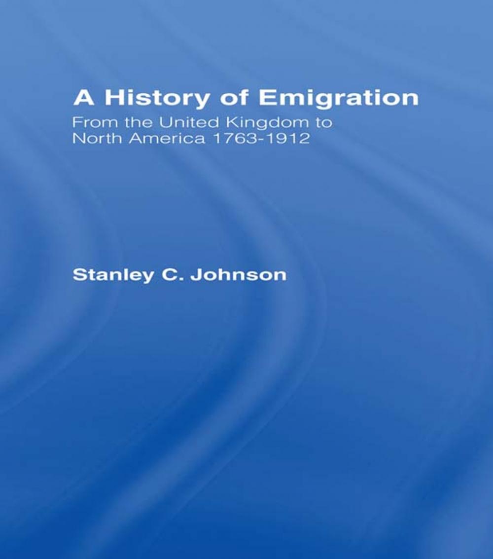 Big bigCover of Emigration from the United Kingdom to North America, 1763-1912