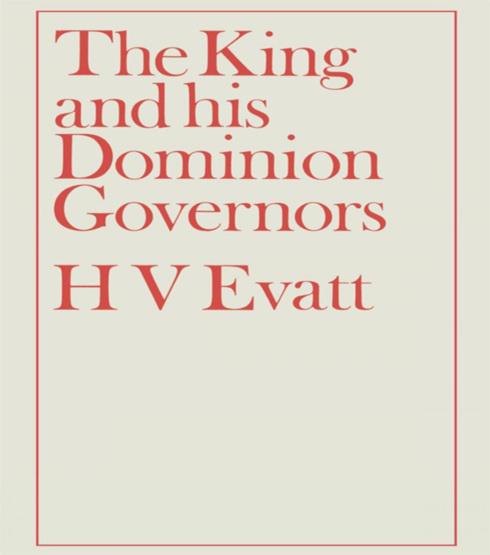 Big bigCover of The King and His Dominion Governors, 1936