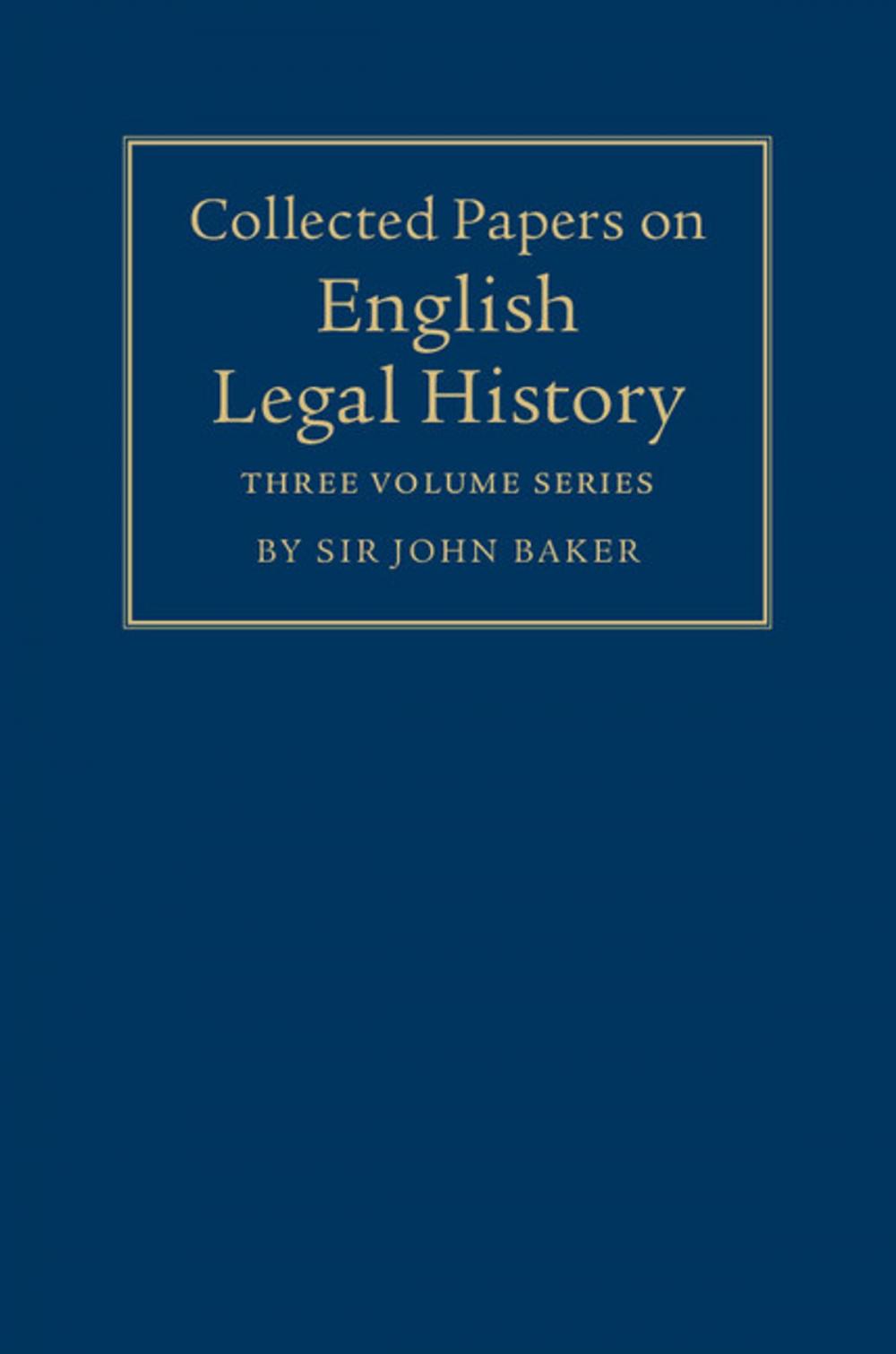 Big bigCover of Collected Papers on English Legal History