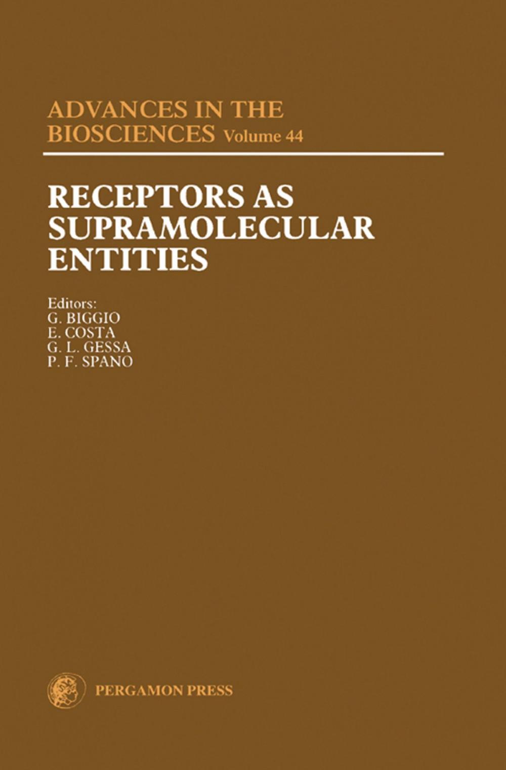 Big bigCover of Receptors as Supramolecular Entities