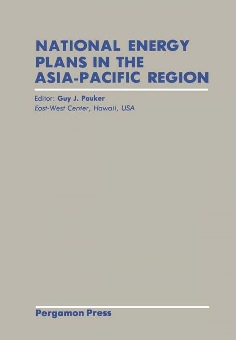 Big bigCover of National Energy Plans in the Asia–Pacific Region