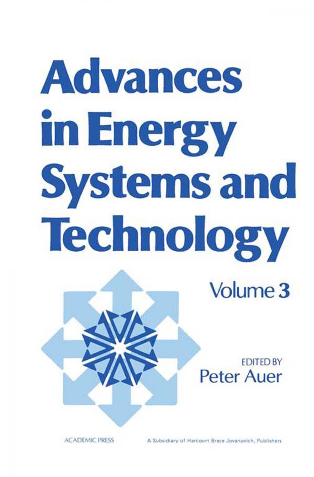 Big bigCover of Advances in Energy Systems and Technology