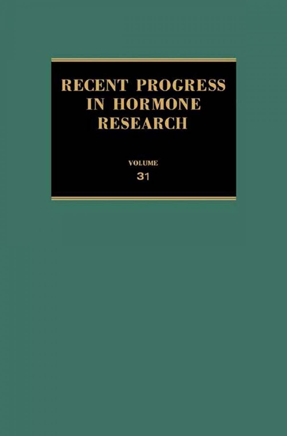 Big bigCover of Recent Progress in Hormone Research