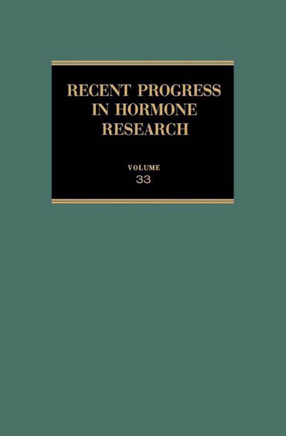 Big bigCover of Recent Progress in Hormone Research