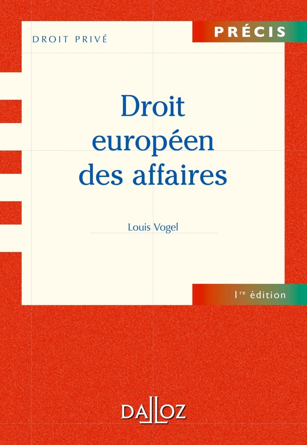 Big bigCover of Droit européen des affaires