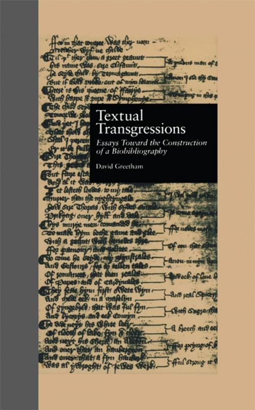 Cover of the book Textual Transgressions by David Greetham, Taylor and Francis