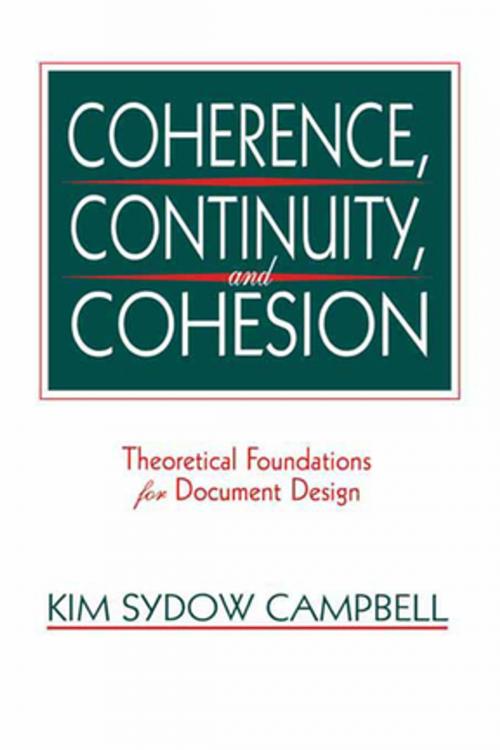 Cover of the book Coherence, Continuity, and Cohesion by Kim Sydow Campbell, Taylor and Francis