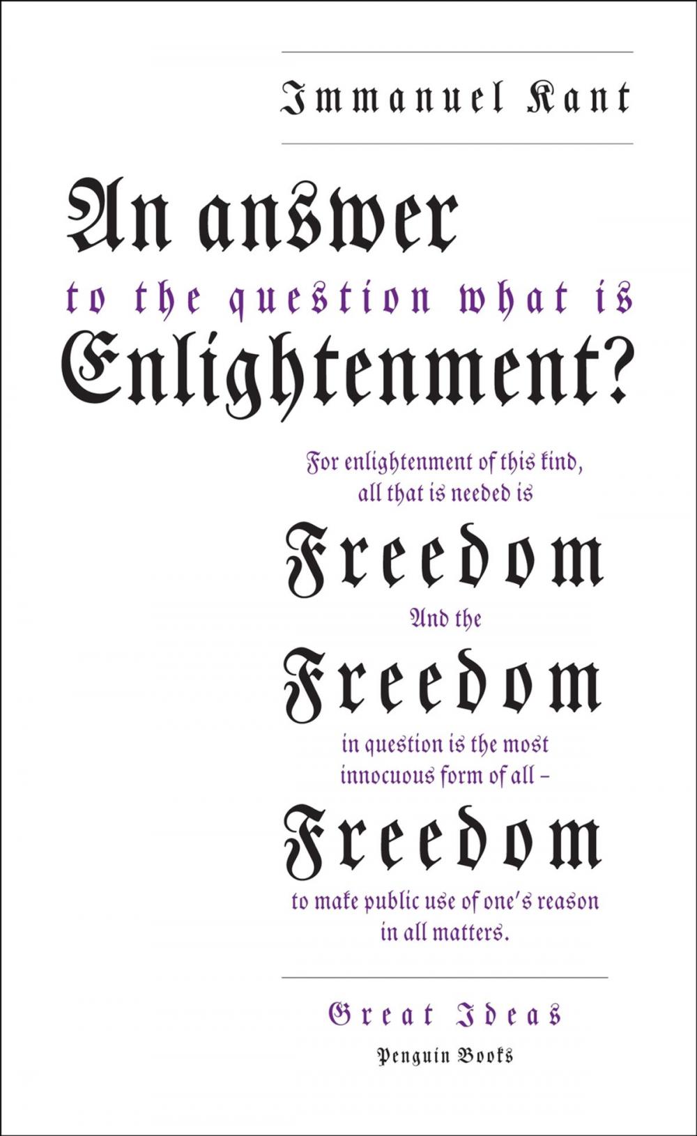 Big bigCover of An Answer to the Question: 'What is Enlightenment?'