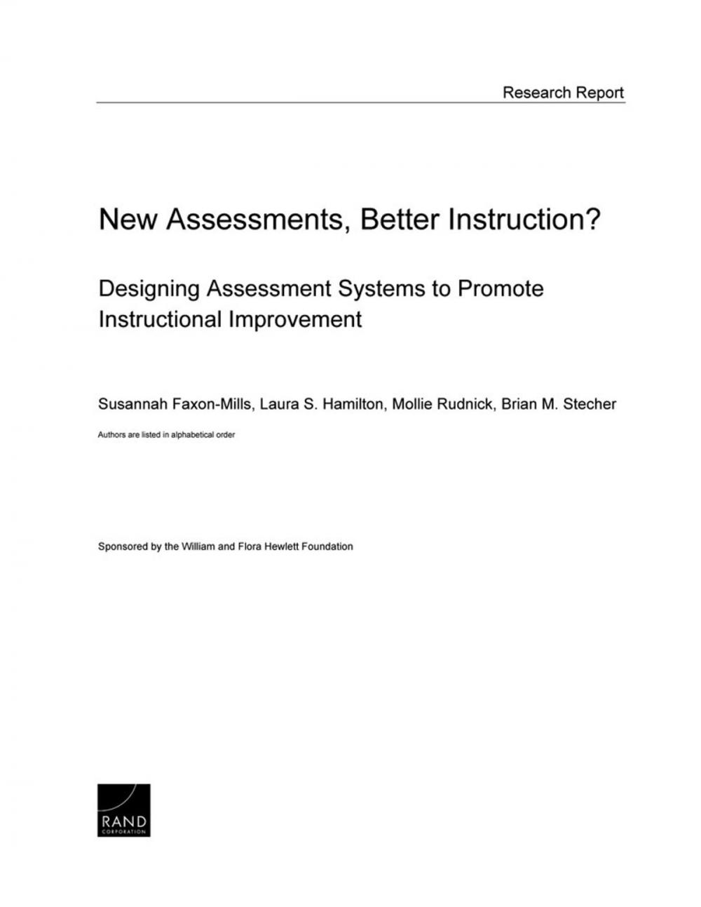 Big bigCover of New Assessments, Better Instruction?