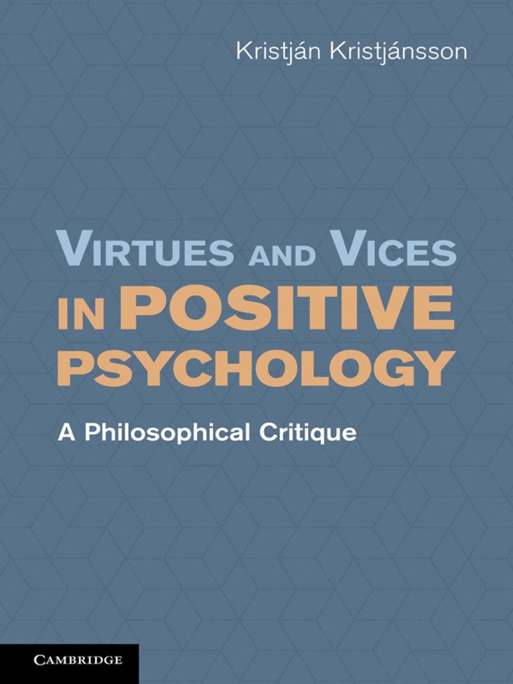 Big bigCover of Virtues and Vices in Positive Psychology