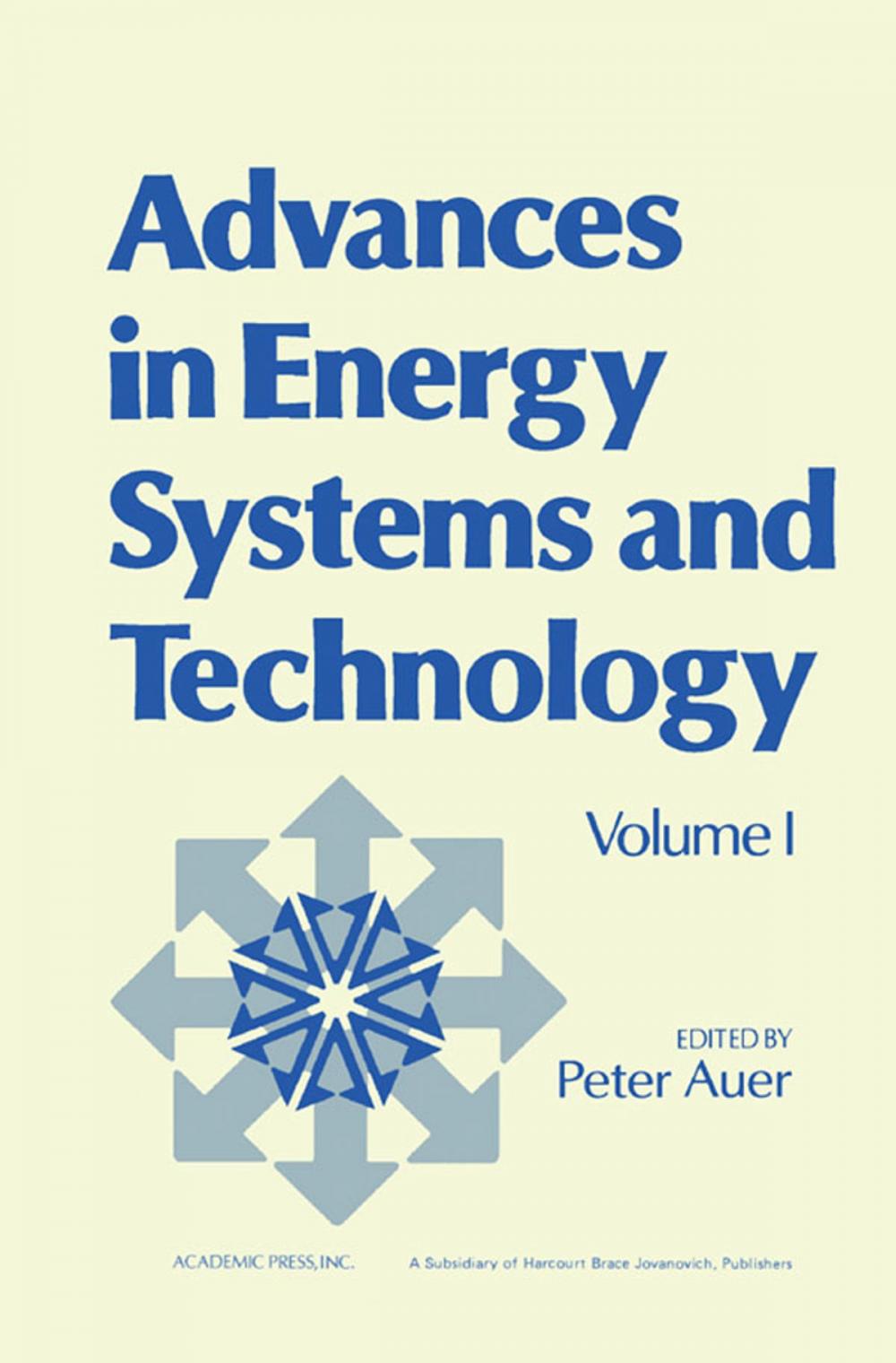 Big bigCover of Advances in Energy Systems and Technology