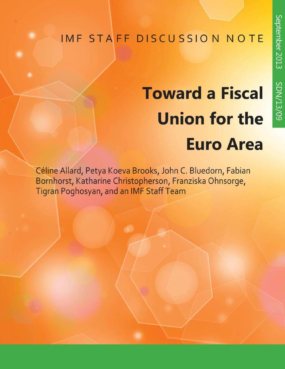 Big bigCover of Toward A Fiscal Union for the Euro Area