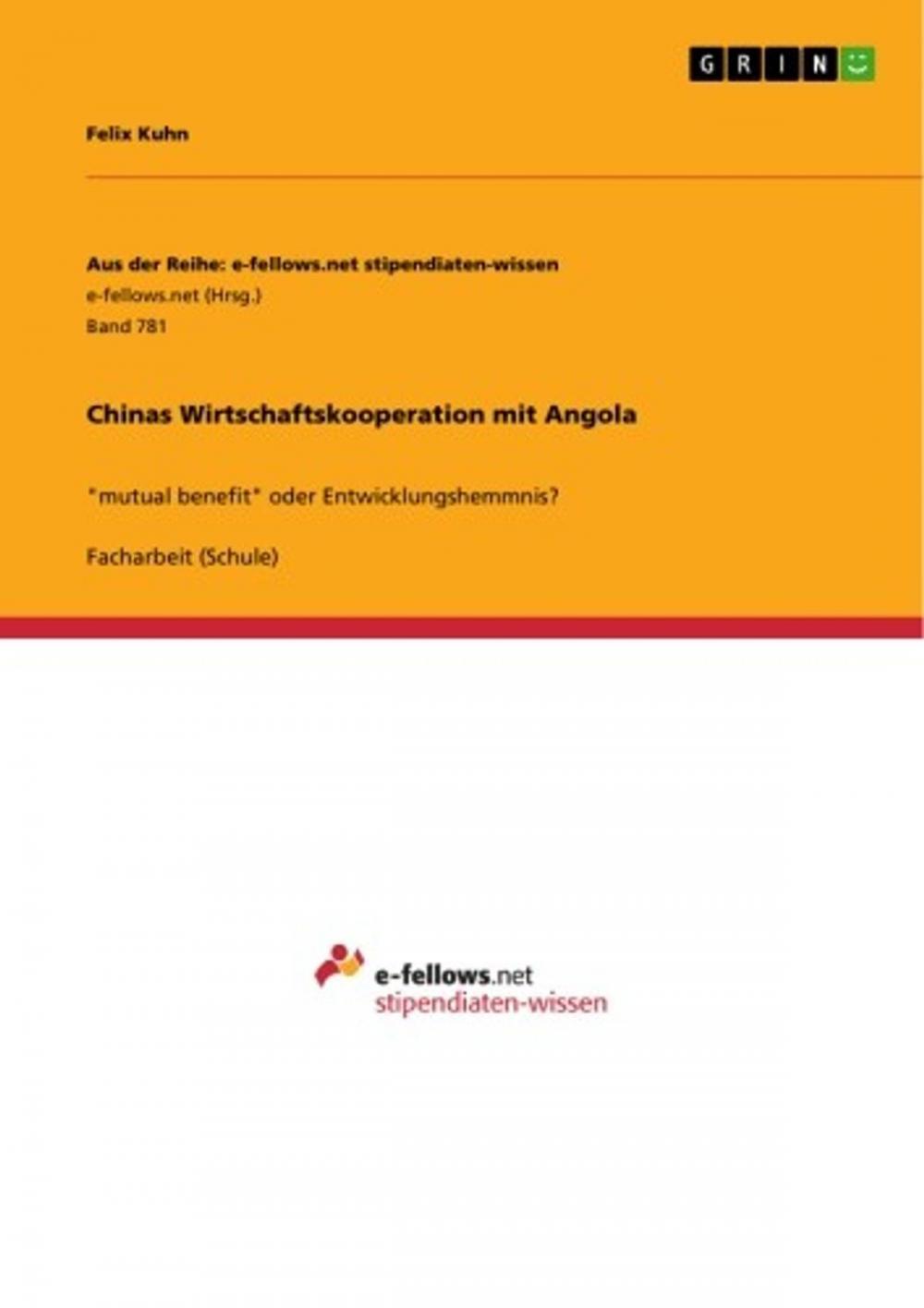 Big bigCover of Chinas Wirtschaftskooperation mit Angola