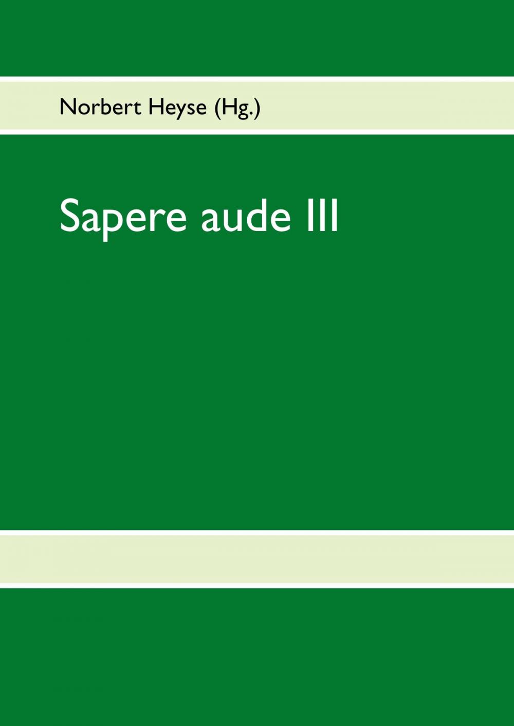 Big bigCover of Sapere aude III