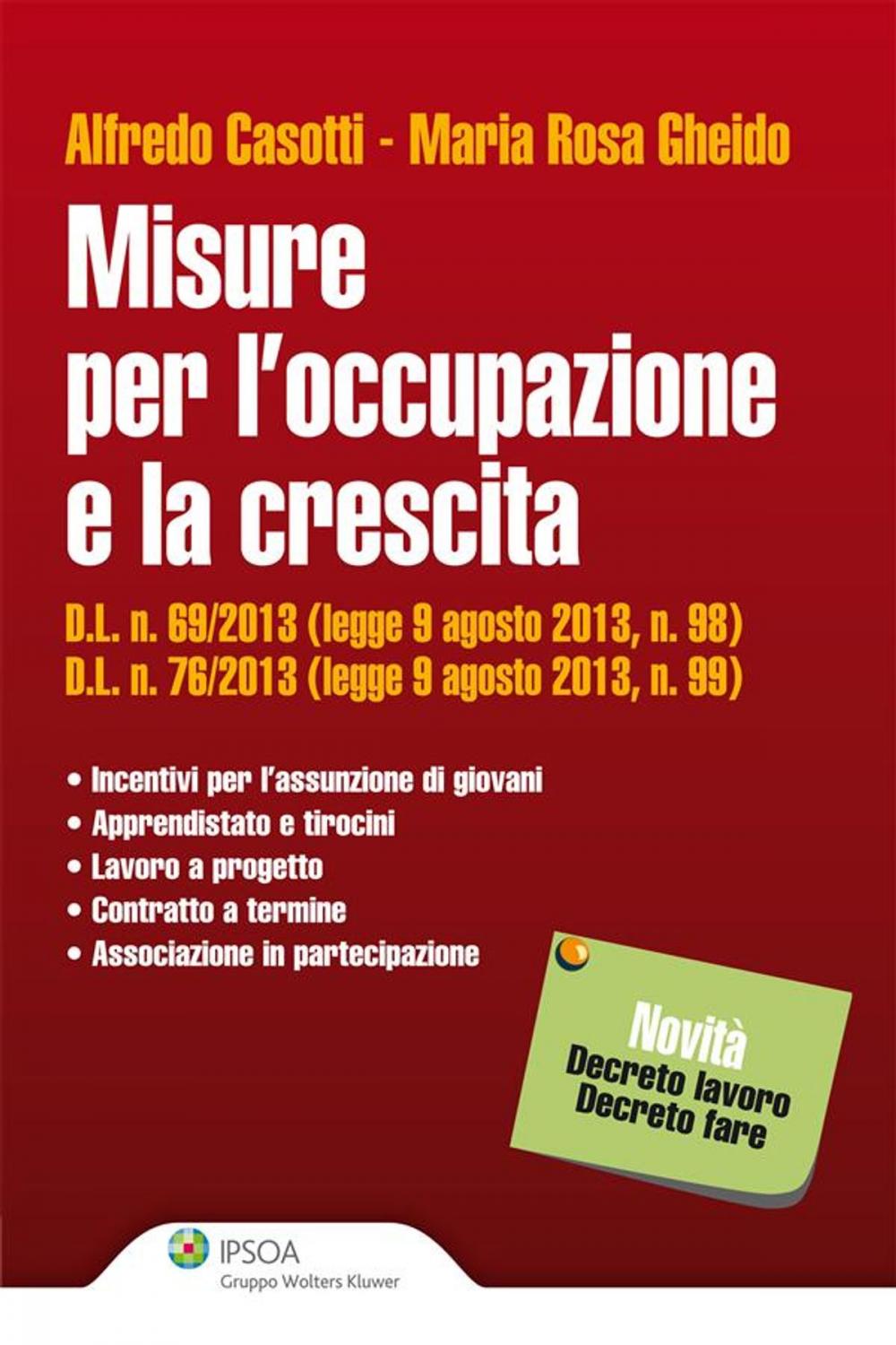 Big bigCover of Misure per l'occupazione e la crescita