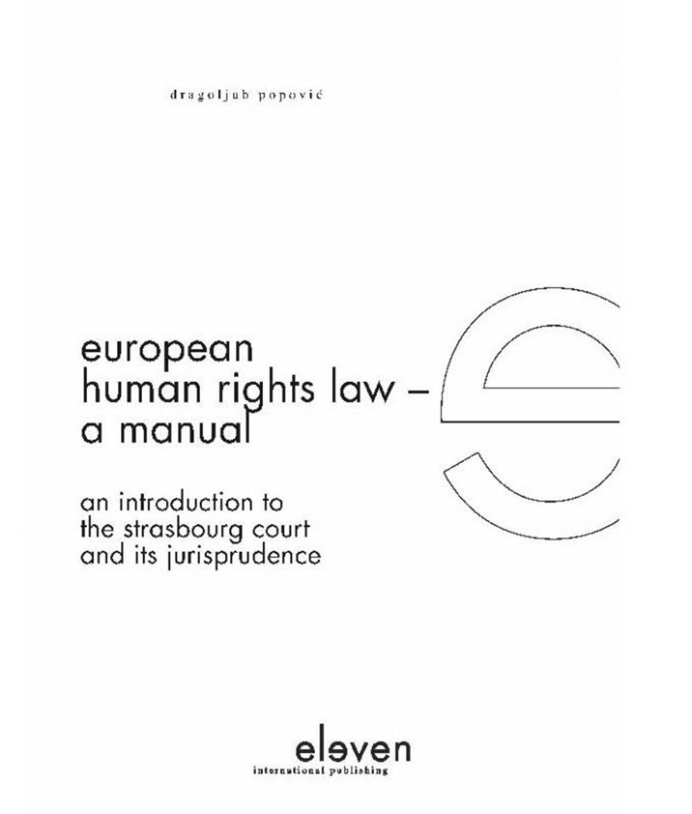 Big bigCover of European human rights law a manual