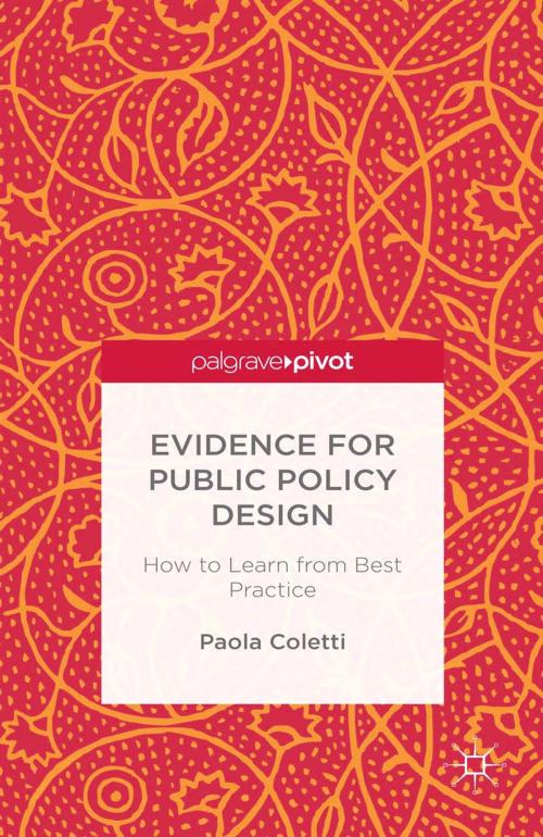 Cover of the book Evidence for Public Policy Design by P. Coletti, Palgrave Macmillan UK