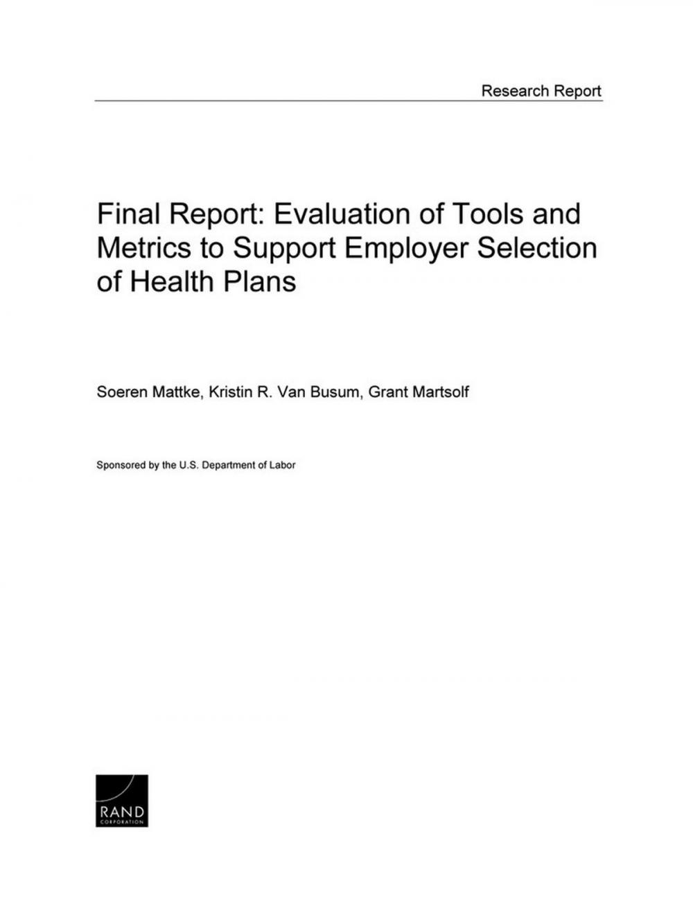 Big bigCover of Final Report