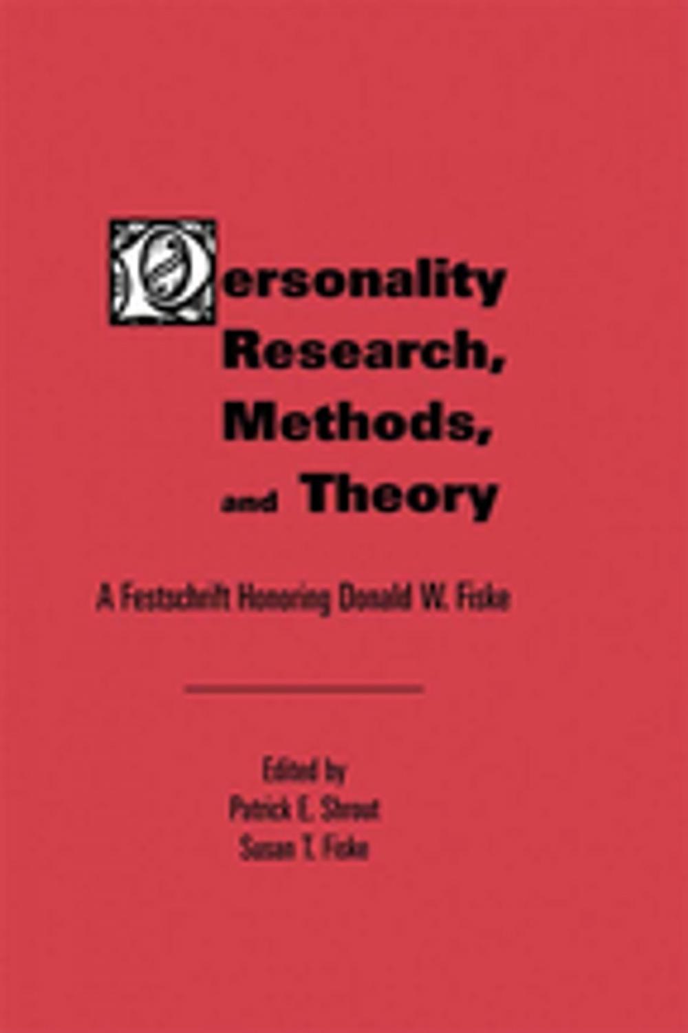 Big bigCover of Personality Research, Methods, and Theory